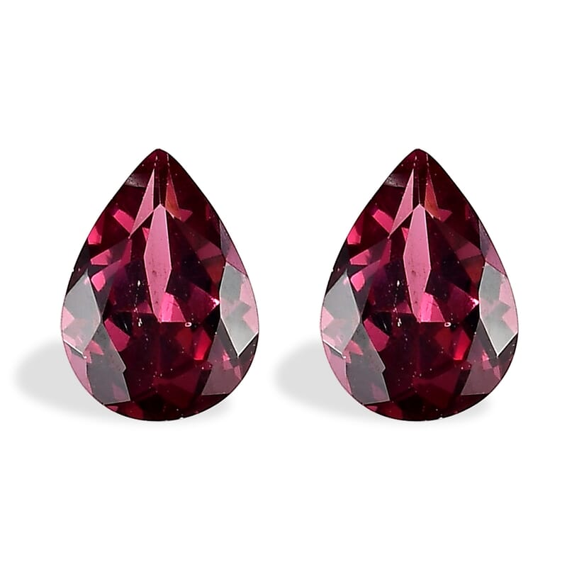 Orissa Rose Garnet Set of 2 (Pear 7x5 mm) 1.57 ctw