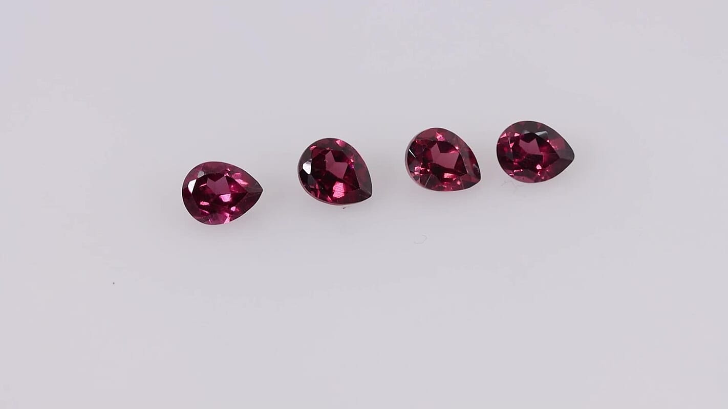 AA Orissa Rose Garnet Set of 4 (Pear 5x4 mm) 1.48 ctw