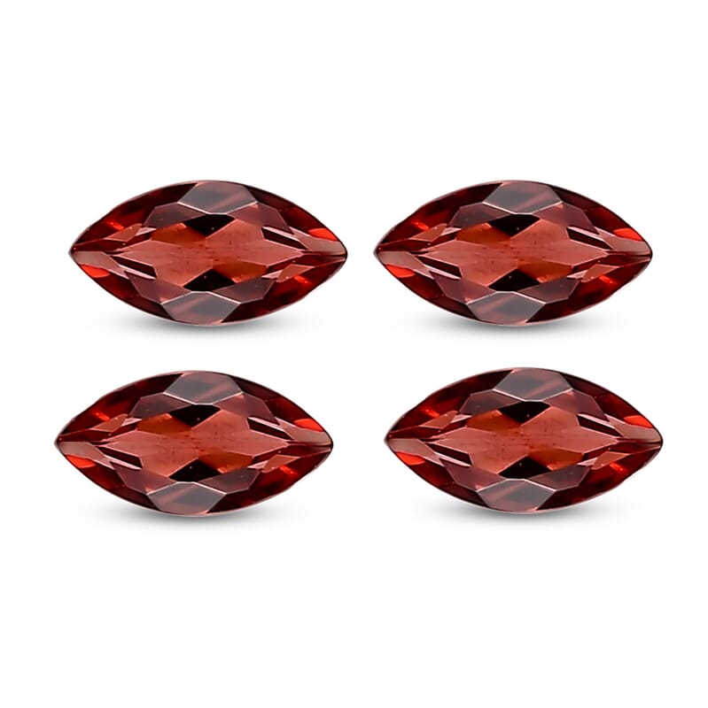 Red Garnet Set of 4 (Mrq 5x2.5 mm) 0.59 ctw