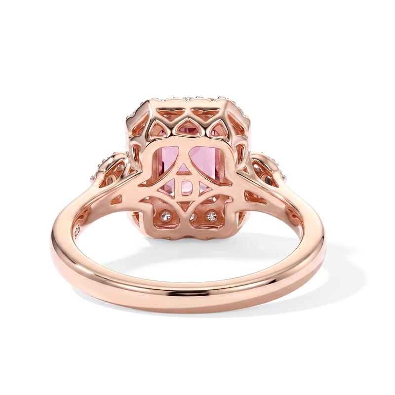 D'Joy Concave Cut Premium Tanzanian Mahenge Garnet and Moissanite 1.50 ctw Ring in 18K Vermeil Rose Gold Over Sterling Silver (Size 6.0)