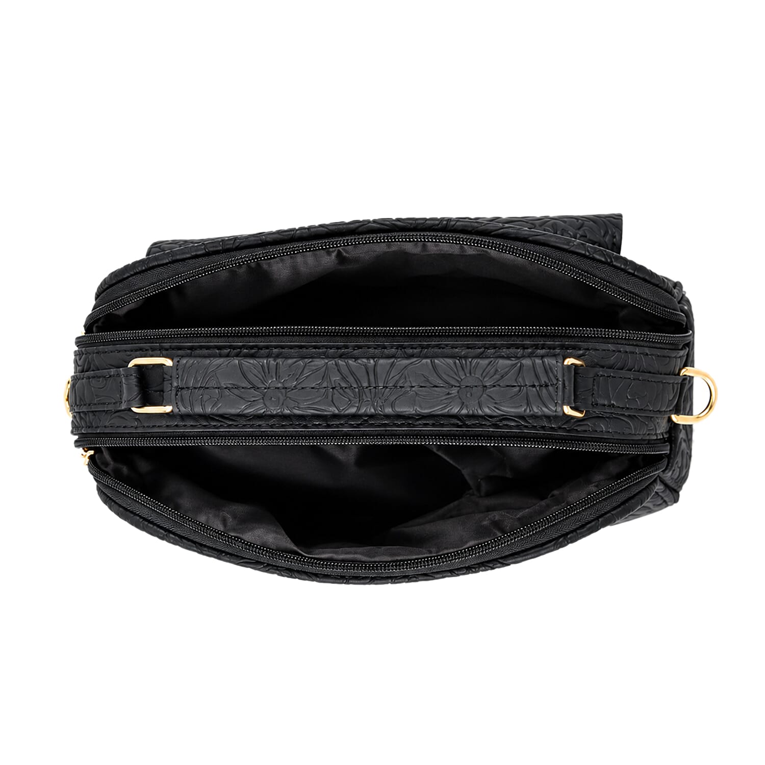 La Marey Black Faux Leather Set of 2 - Crossbody Bag and Wallet
