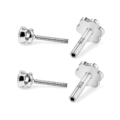 Luxuriant Lab Grown Diamond G-H SI 0.10 ctw Stud Earrings in Rhodium Over Sterling Silver