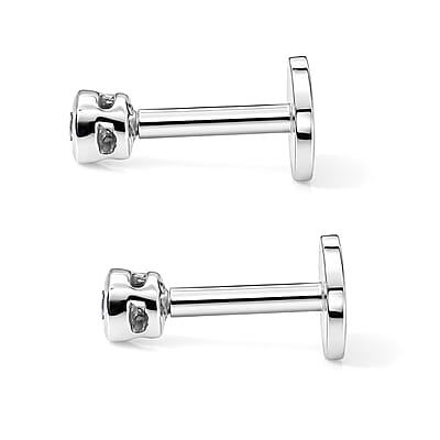 Luxuriant Lab Grown Diamond G-H SI 0.10 ctw Stud Earrings in Rhodium Over Sterling Silver