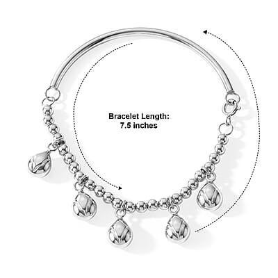 D'Joy Drop Charm Bracelet in Sterling Silver (7.50 In) 13.25 Grams