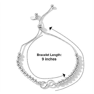 D'Joy Beaded Bolo Bracelet in Sterling Silver 5.90 Grams