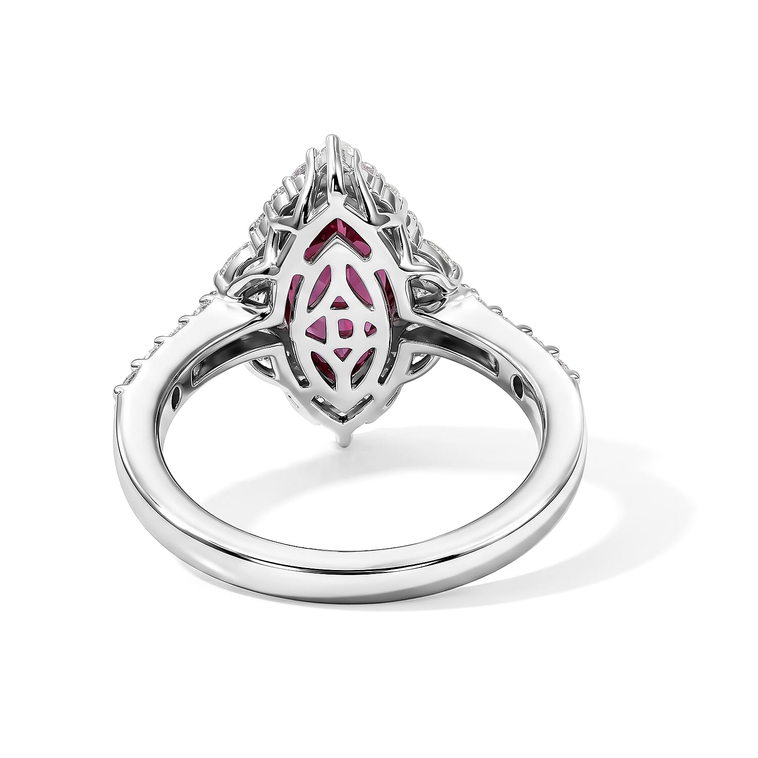 Certified and Appraised D'Joy Premium Usambara Color Change Garnet and Moissanite 2.80 ctw Ring in Rhodium Over Sterling Silver (Size 6.0)