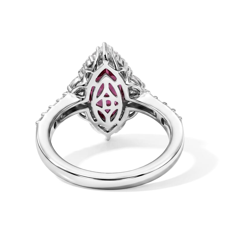 Certified and Appraised D'Joy Premium Usambara Color Change Garnet and Moissanite 2.80 ctw Ring in Rhodium Over Sterling Silver (Size 6.0)