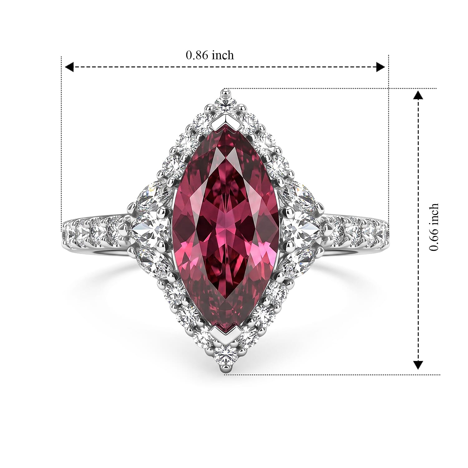 Certified and Appraised D'Joy Premium Usambara Color Change Garnet and Moissanite 2.80 ctw Ring in Rhodium Over Sterling Silver (Size 6.0)