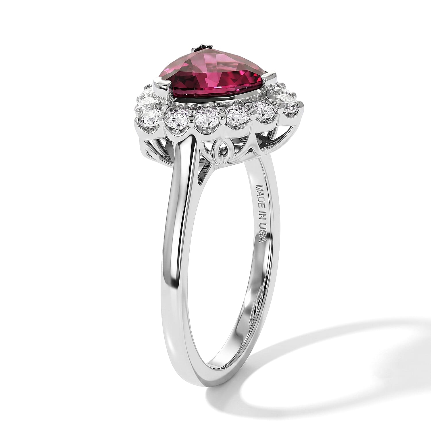 Certified and Appraised D'Joy Premium Usambara Color Change Garnet and Moissanite 2.50 ctw Ring in Rhodium Over Sterling Silver (Size 6.0)