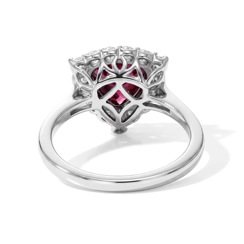 Certified and Appraised D'Joy Premium Usambara Color Change Garnet and Moissanite 2.50 ctw Ring in Rhodium Over Sterling Silver (Size 6.0)