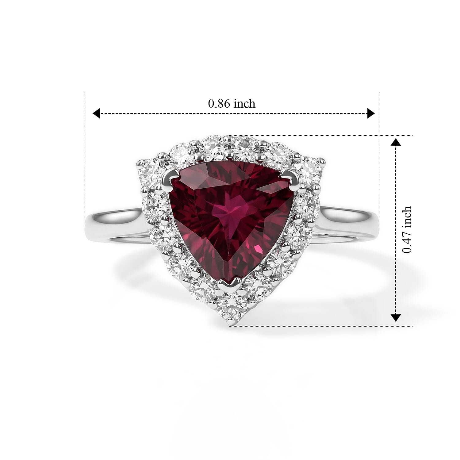 Certified and Appraised D'Joy Premium Usambara Color Change Garnet and Moissanite 2.50 ctw Ring in Rhodium Over Sterling Silver (Size 6.0)