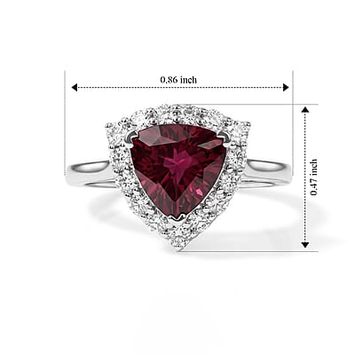 Certified and Appraised D'Joy Premium Usambara Color Change Garnet and Moissanite 2.50 ctw Ring in Rhodium Over Sterling Silver (Size 6.0)