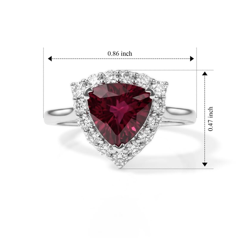 Certified and Appraised D'Joy Premium Usambara Color Change Garnet and Moissanite 2.50 ctw Ring in Rhodium Over Sterling Silver (Size 6.0)