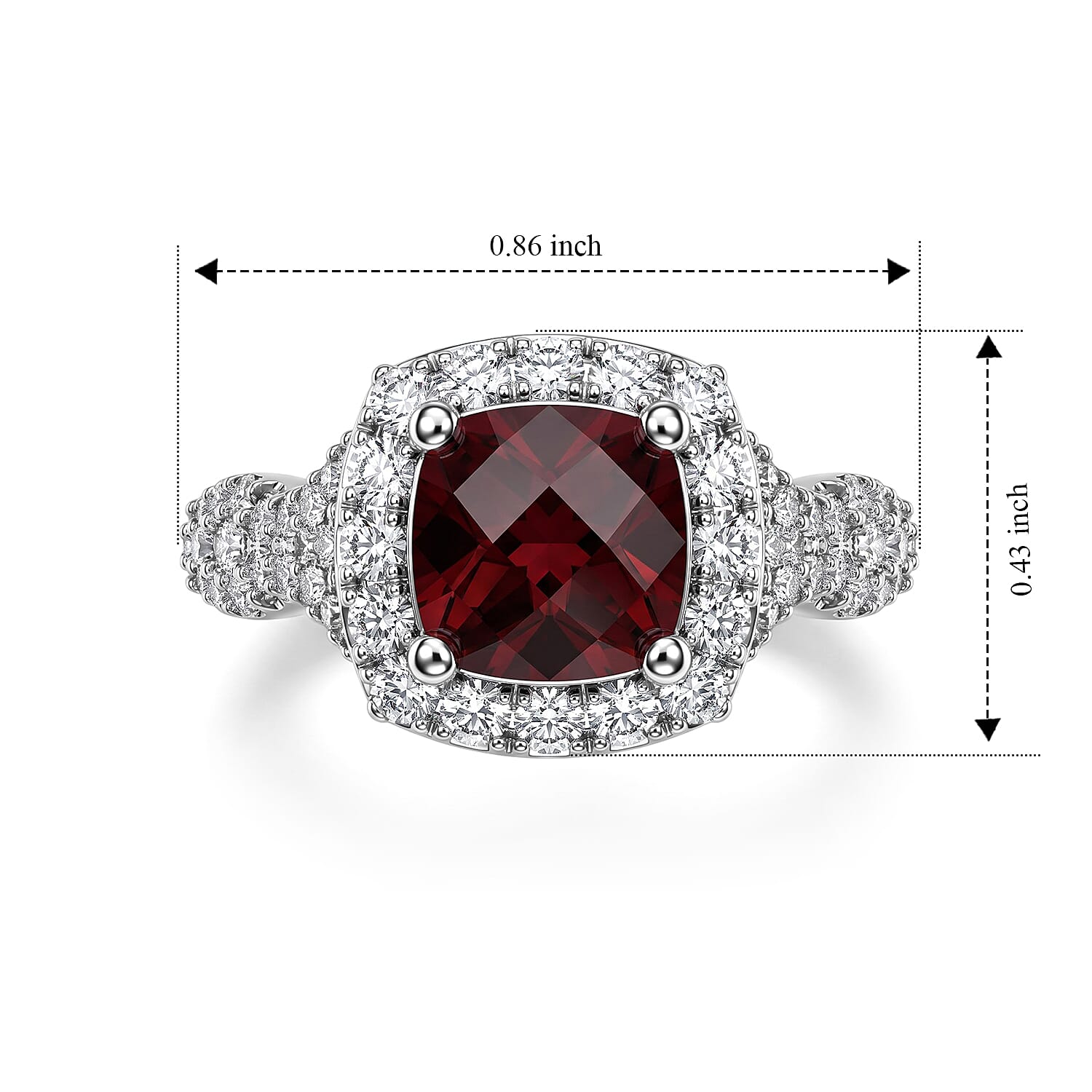 D'Joy Premium Usambara Color Change Garnet and Moissanite 2.50 ctw Ring in Rhodium Over Sterling Silver (Size 6.0)