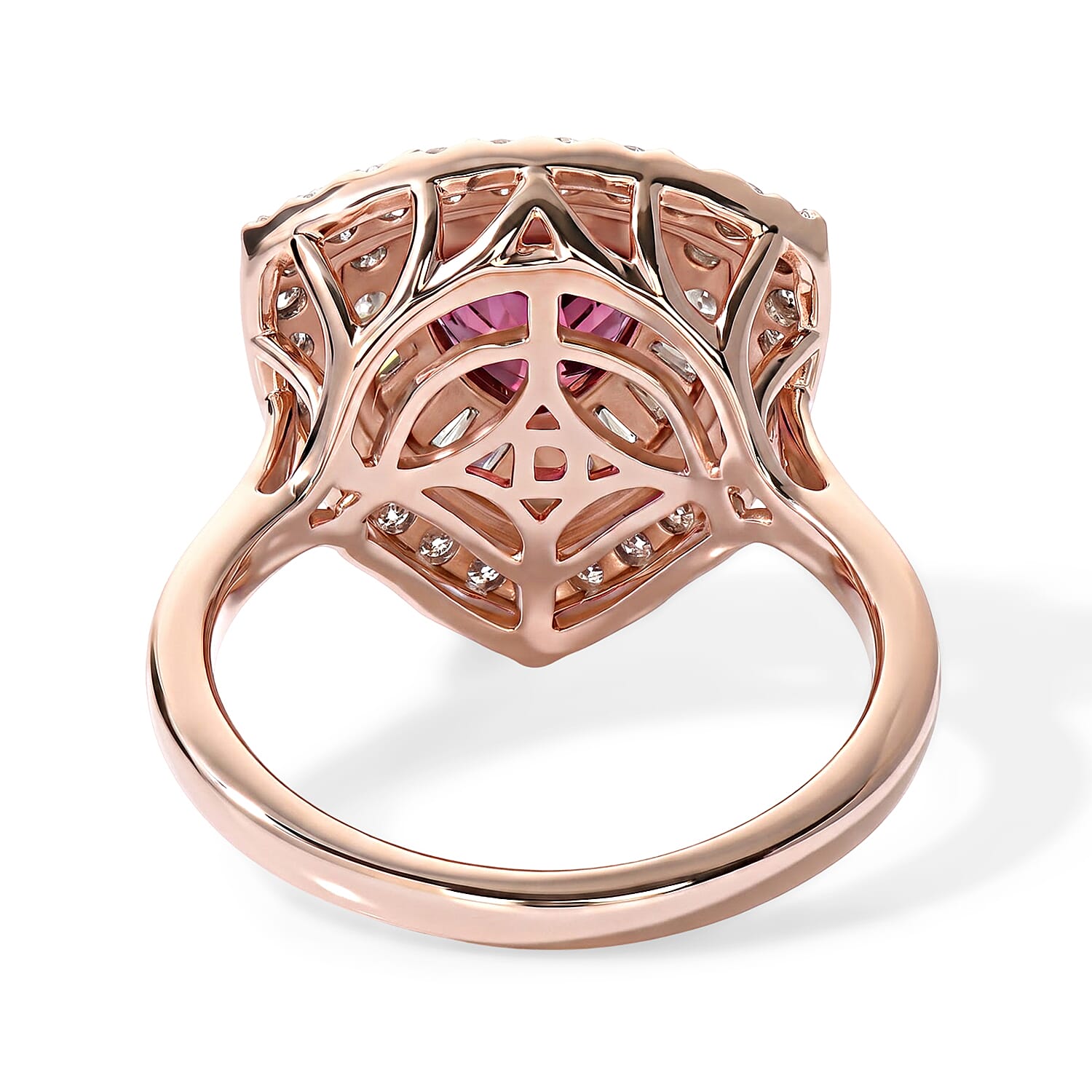 D'Joy Premium Usambara Color Change Garnet and Moissanite 2.25 ctw Ring in 18K Vermeil Rose Gold Over Sterling Silver (Size 6.0)