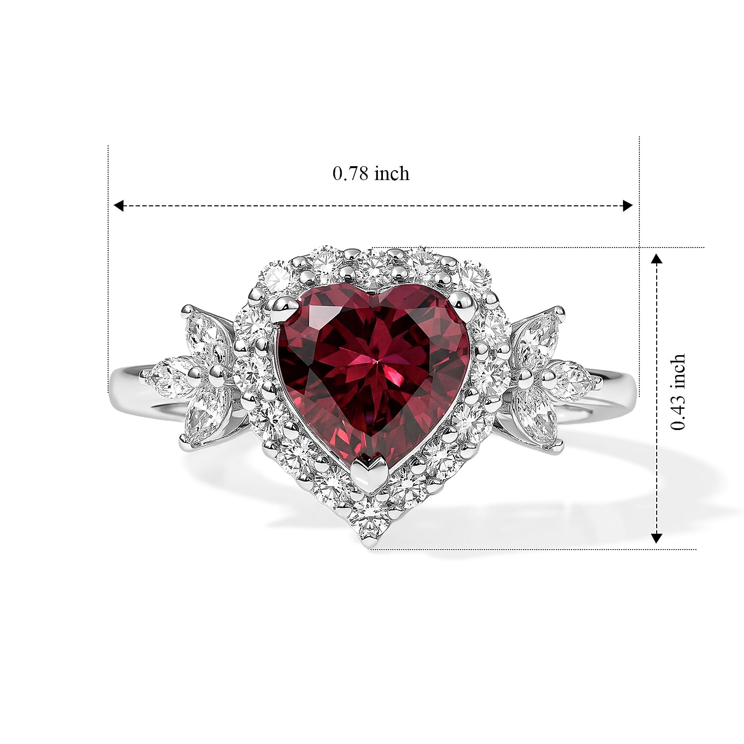 D'Joy Premium Usambara Color Change Garnet and Moissanite 2.00 ctw Ring in Rhodium Over Sterling Silver (Size 6.0)