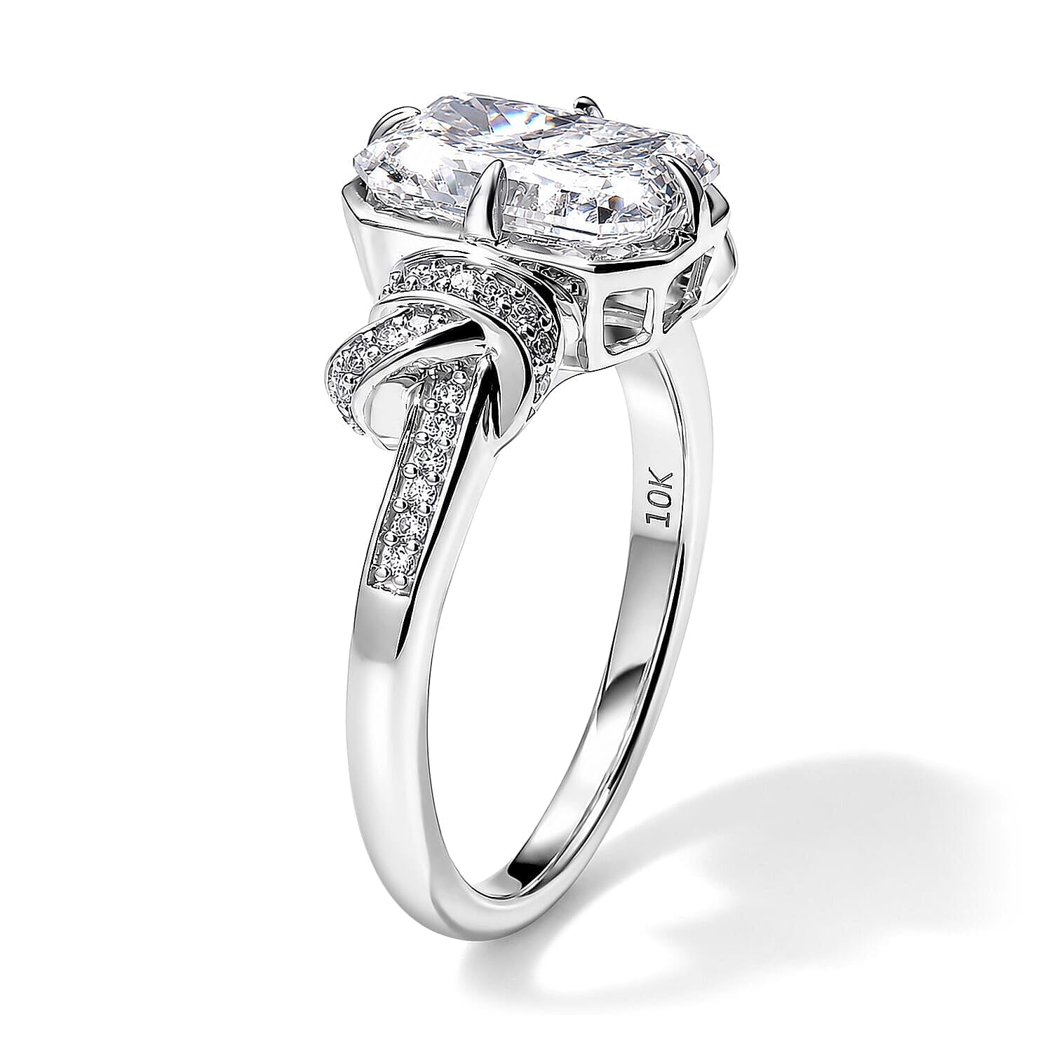 Epic Deal Bond Collection IGI Certified 10K White Gold Luxuriant Lab Grown Diamond (G, VS) Ring (Size 5.0) (4.40 g) 3.20 ctw