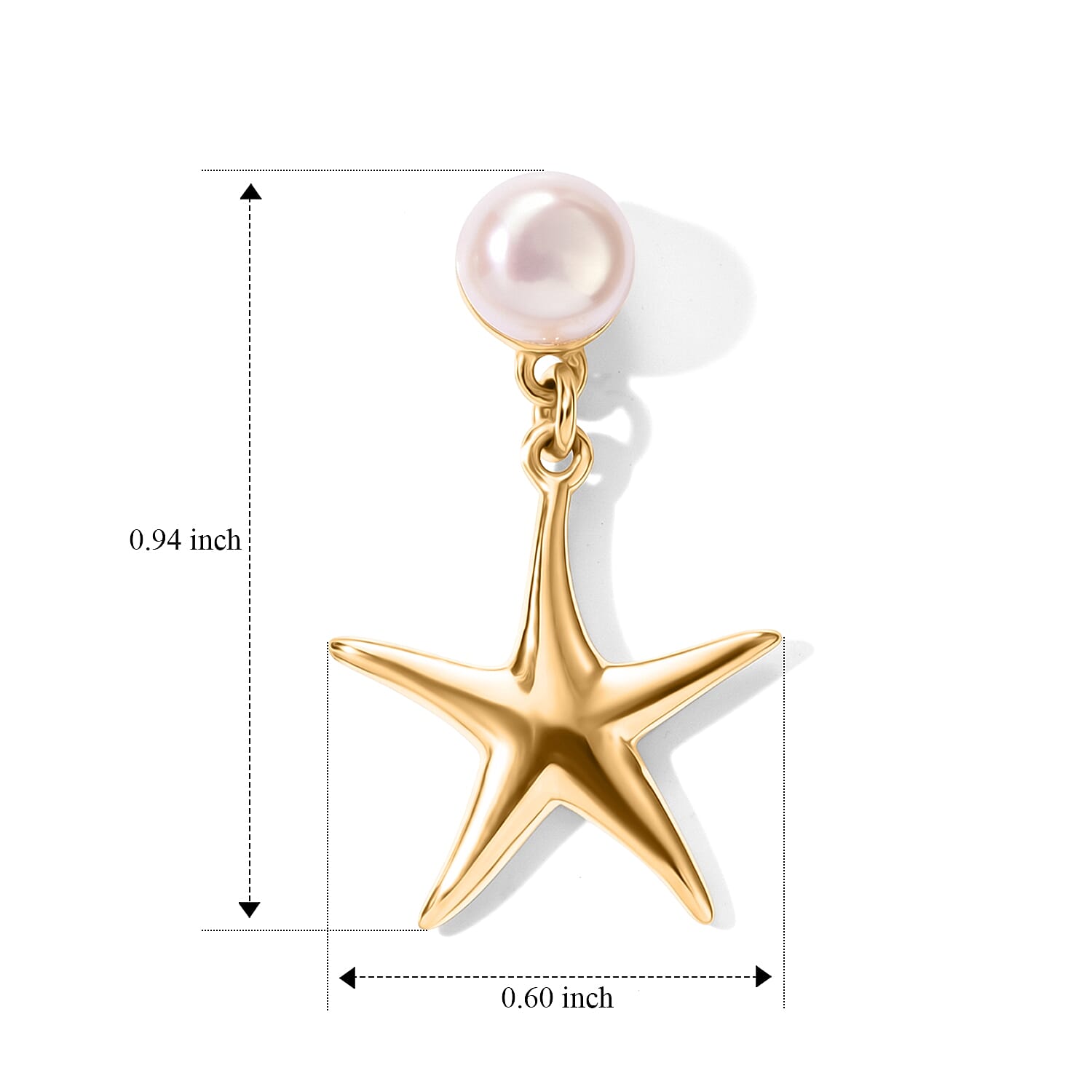 D'Joy Fresh Water Pearl Earrings in 18K Vermeil Yellow Gold Over Sterling Silver