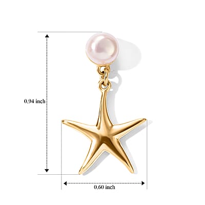D'Joy Fresh Water Pearl Earrings in 18K Vermeil Yellow Gold Over Sterling Silver
