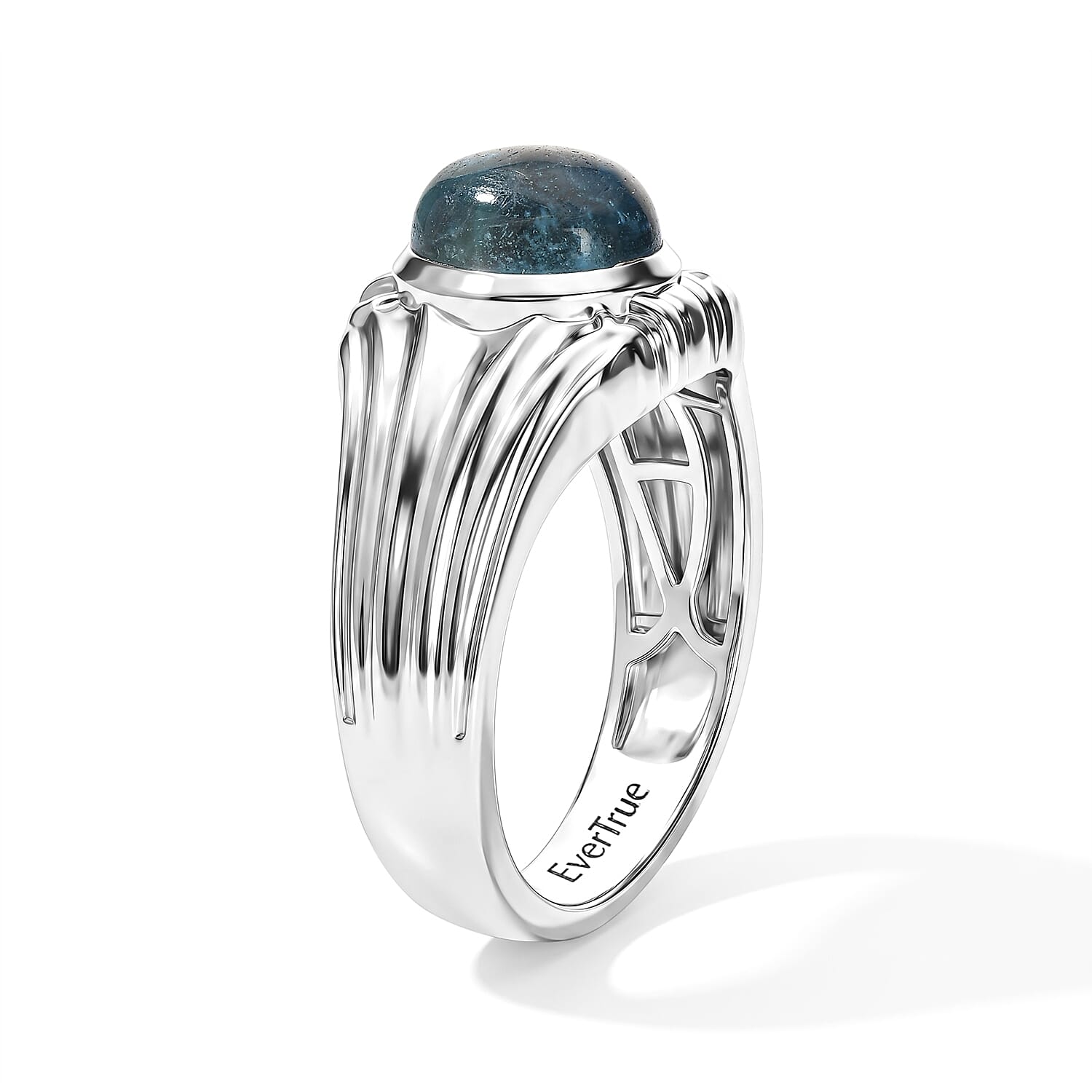 EverTrue Santa Maria Aquamarine 2.60 ctw Men's Ring in Platinum Bond (Size 9.0)
