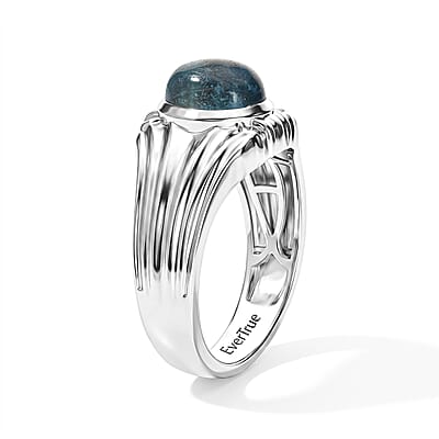 EverTrue Santa Maria Aquamarine 2.60 ctw Men's Ring in Platinum Bond (Size 9.0)
