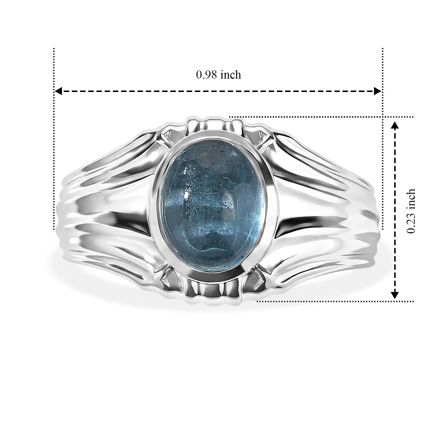 EverTrue Santa Maria Aquamarine 2.60 ctw Men's Ring in Platinum Bond (Size 9.0)