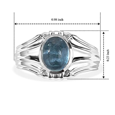 EverTrue Santa Maria Aquamarine 2.60 ctw Men's Ring in Platinum Bond (Size 9.0)
