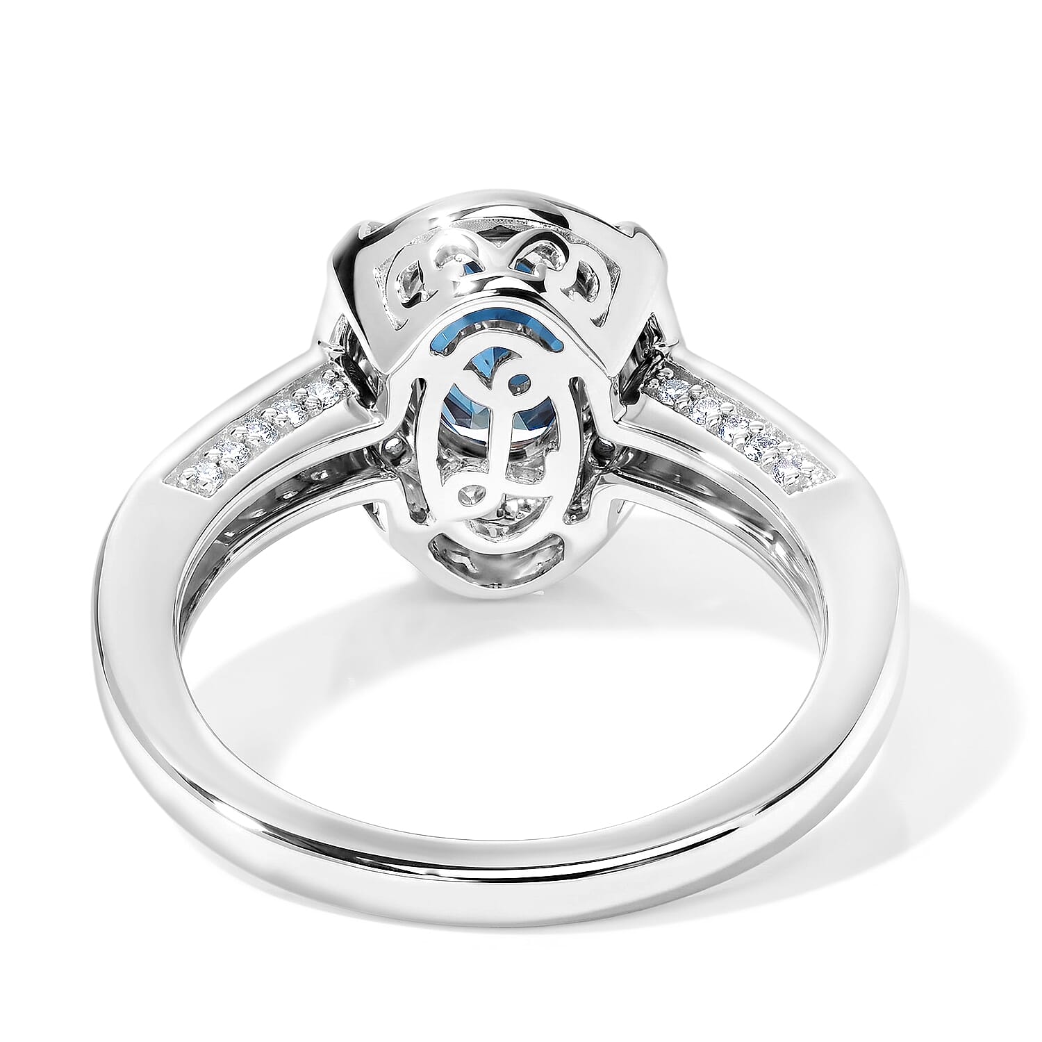 Luxoro AAA Monte Belo Indicolite and Diamond I2 1.50 ctw Ring in 10K White Gold (Size 7.0)