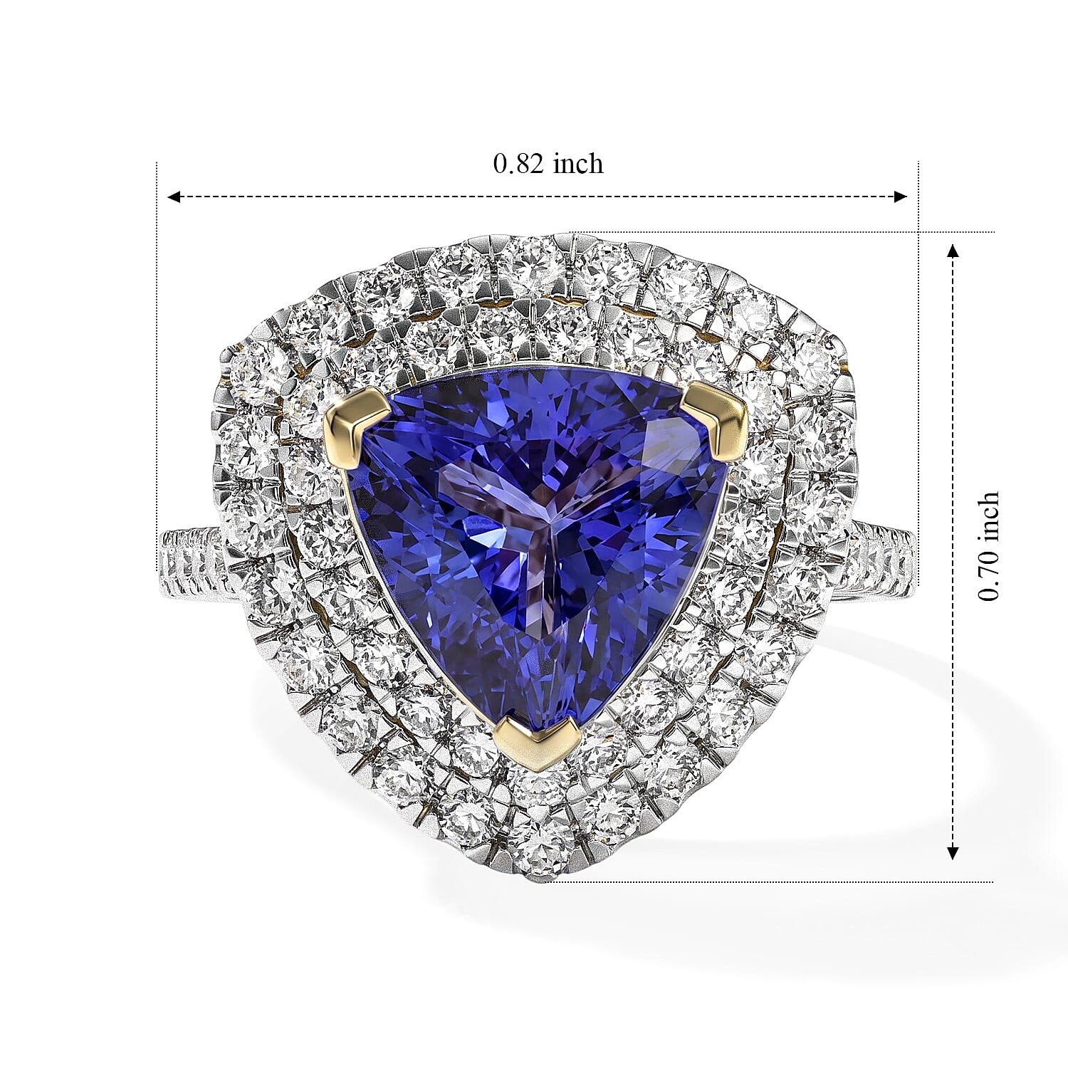 Certified & Appraised AAA Tanzanite and Luxuriant Lab Grown Diamond G-H SI 4.50 ctw Ring in 10K Yellow Gold (Size 6.0)