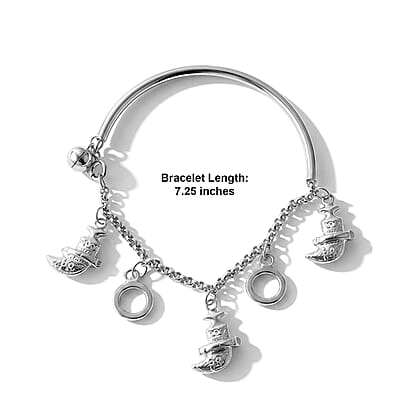 Sterling Silver Bracelet (Size - 7.25),  Silver Wt. 10.4 g