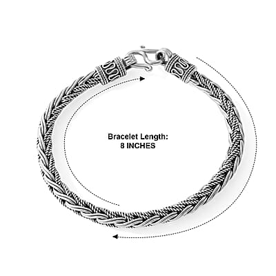 D'Joy Braided Chain Bracelet in Sterling Silver (8.00 In) 27.30 Grams