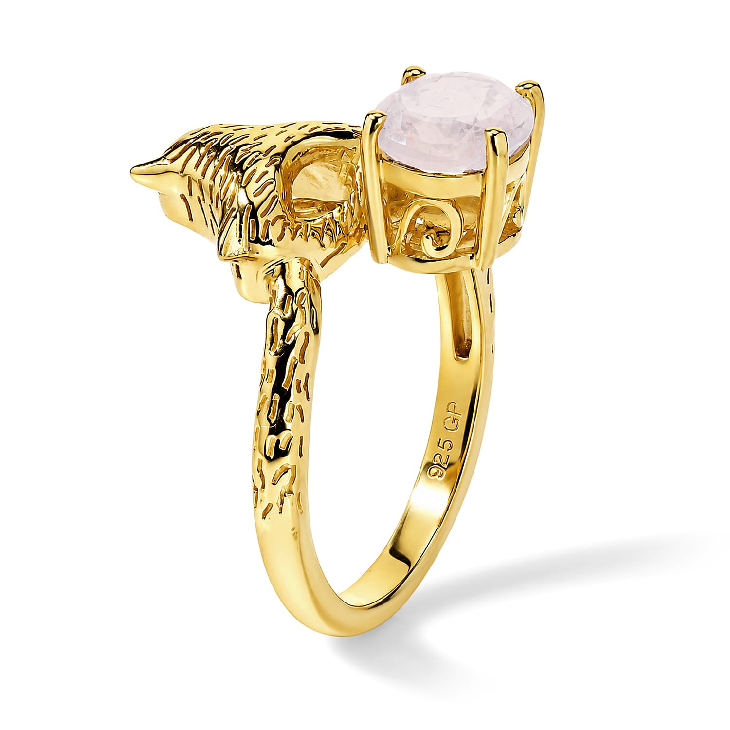 GP Trionfo Collection Premium Rainbow Moonstone 1.90 ctw Ring in 18K Vermeil Yellow Gold Over Sterling Silver (Size 6.0)