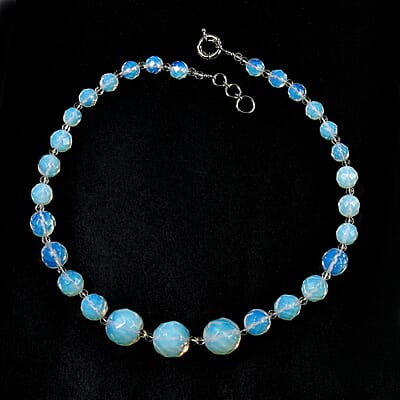 EverTrue Opalite and Austrian Crystal 385.00 ctw Beaded Necklace in Platinum Bond 20 Inches