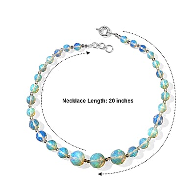 EverTrue Opalite and Austrian Crystal 385.00 ctw Beaded Necklace in Platinum Bond 20 Inches