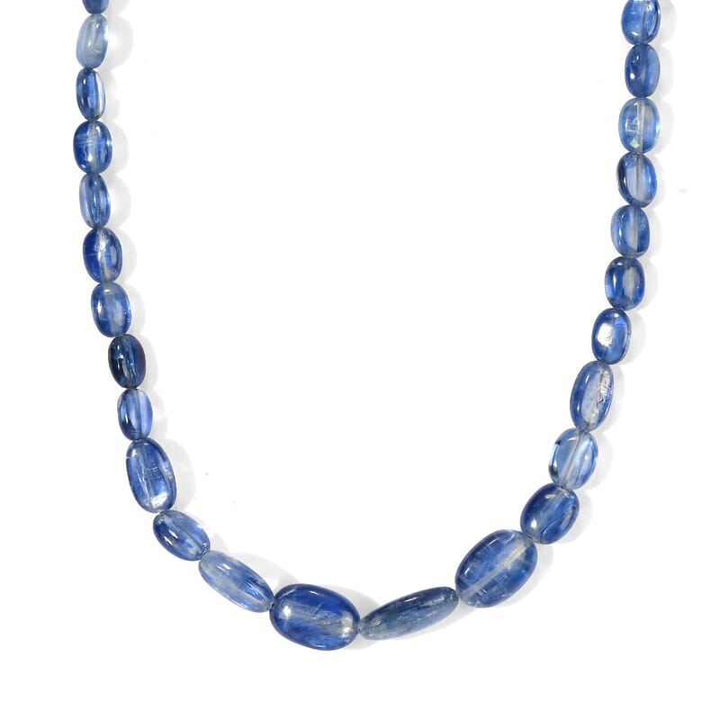 D'Joy Premium Kyanite 95.00 ctw Necklace in Rhodium Over Sterling Silver 18 Inches
