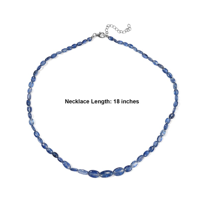 D'Joy Premium Kyanite 95.00 ctw Necklace in Rhodium Over Sterling Silver 18 Inches
