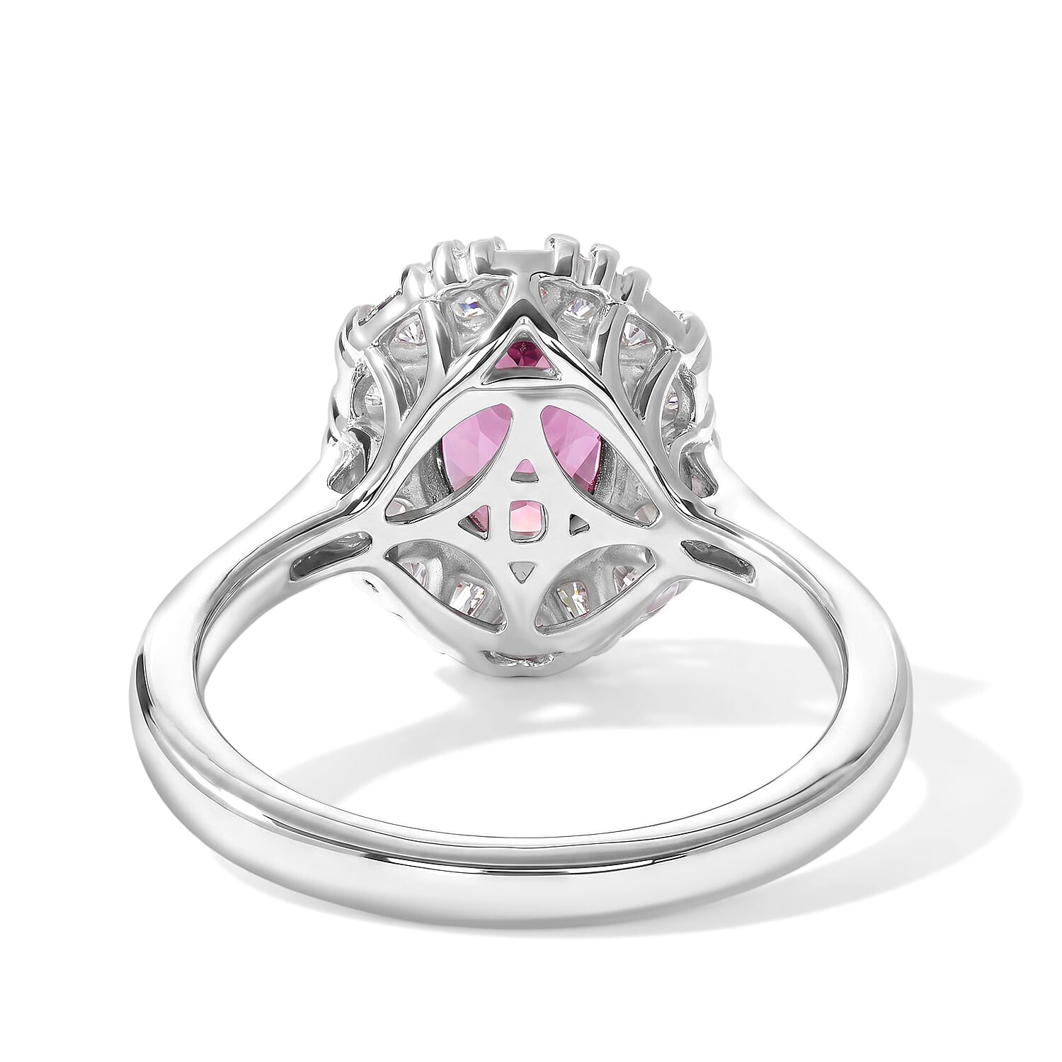D'Joy Premium Usambara Color Change Garnet and Moissanite 2.10 ctw Ring in Rhodium Over Sterling Silver (Size 6.0)
