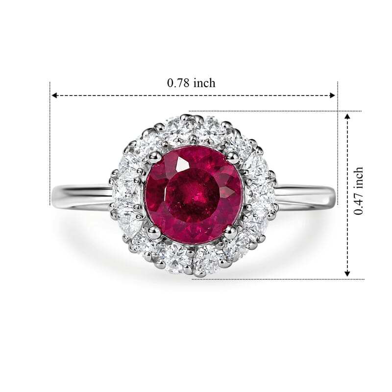 D'Joy Premium Usambara Color Change Garnet and Moissanite 2.20 ctw Ring in Rhodium Over Sterling Silver (Size 5.0)