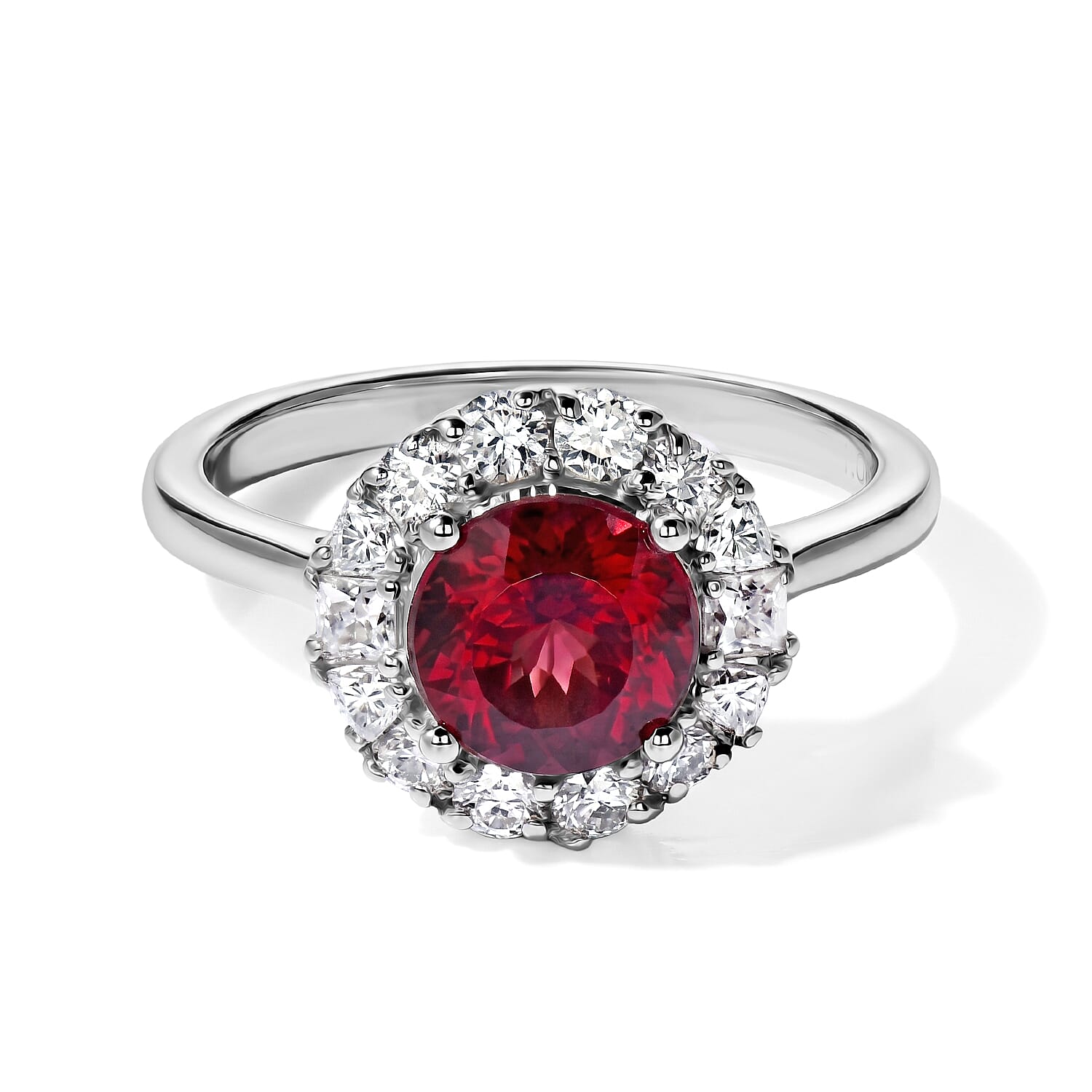 D'Joy Premium Usambara Color Change Garnet and Moissanite 2.20 ctw Ring in Rhodium Over Sterling Silver (Size 6.0)