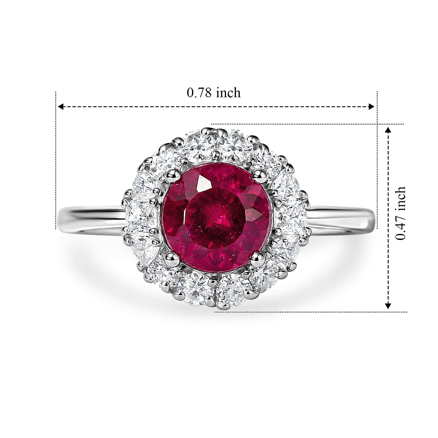 D'Joy Premium Usambara Color Change Garnet and Moissanite 2.20 ctw Ring in Rhodium Over Sterling Silver (Size 6.0)