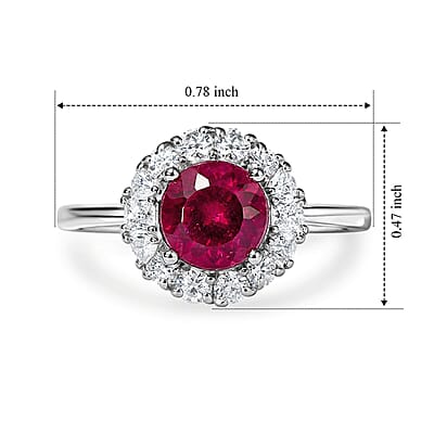 D'Joy Premium Usambara Color Change Garnet and Moissanite 2.20 ctw Ring in Rhodium Over Sterling Silver (Size 6.0)