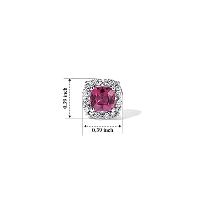 D'Joy Premium Usambara Color Change Garnet and Moissanite 2.20 ctw Earrings in Rhodium Over Sterling Silver