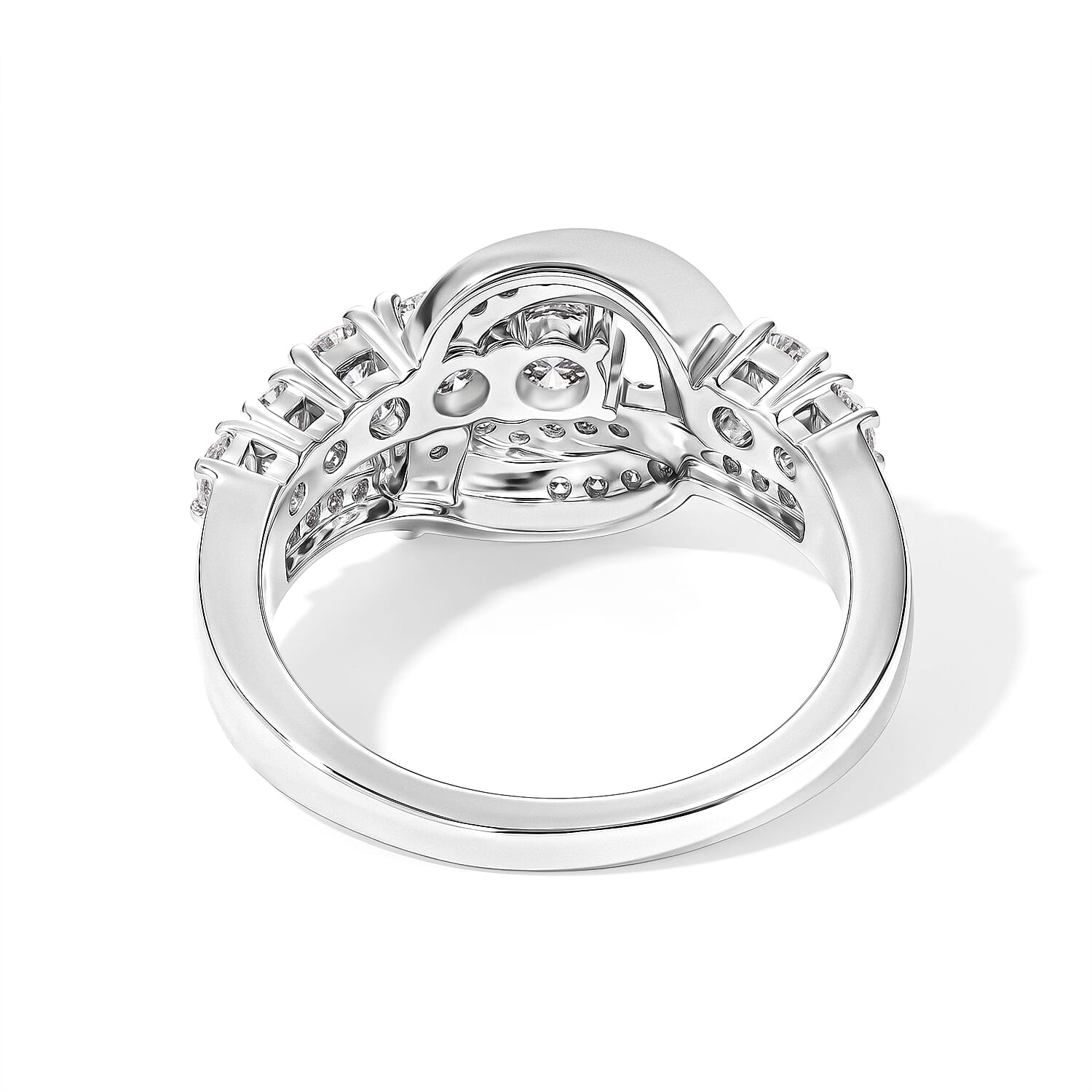 Luxuriant Lab Grown Diamond G-H SI 1.00 ctw Bond Collection Ring in Rhodium Over Sterling Silver (Size 6.0)