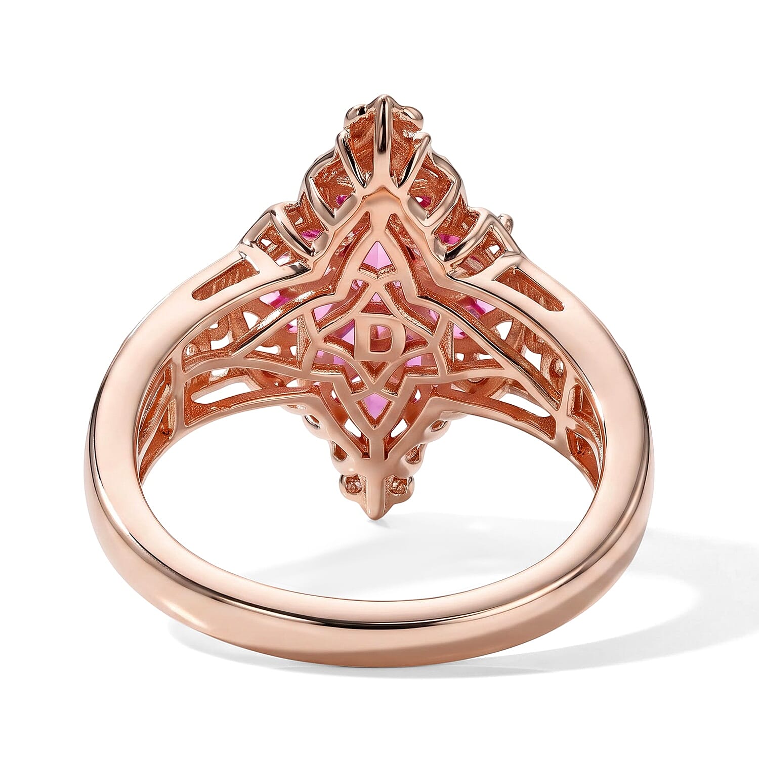 D'Joy Premium Morro Redondo Pink Tourmaline 1.35 ctw Petals of Love Ring in 18K Vermeil Rose Gold Over Sterling Silver (Size 6.0)