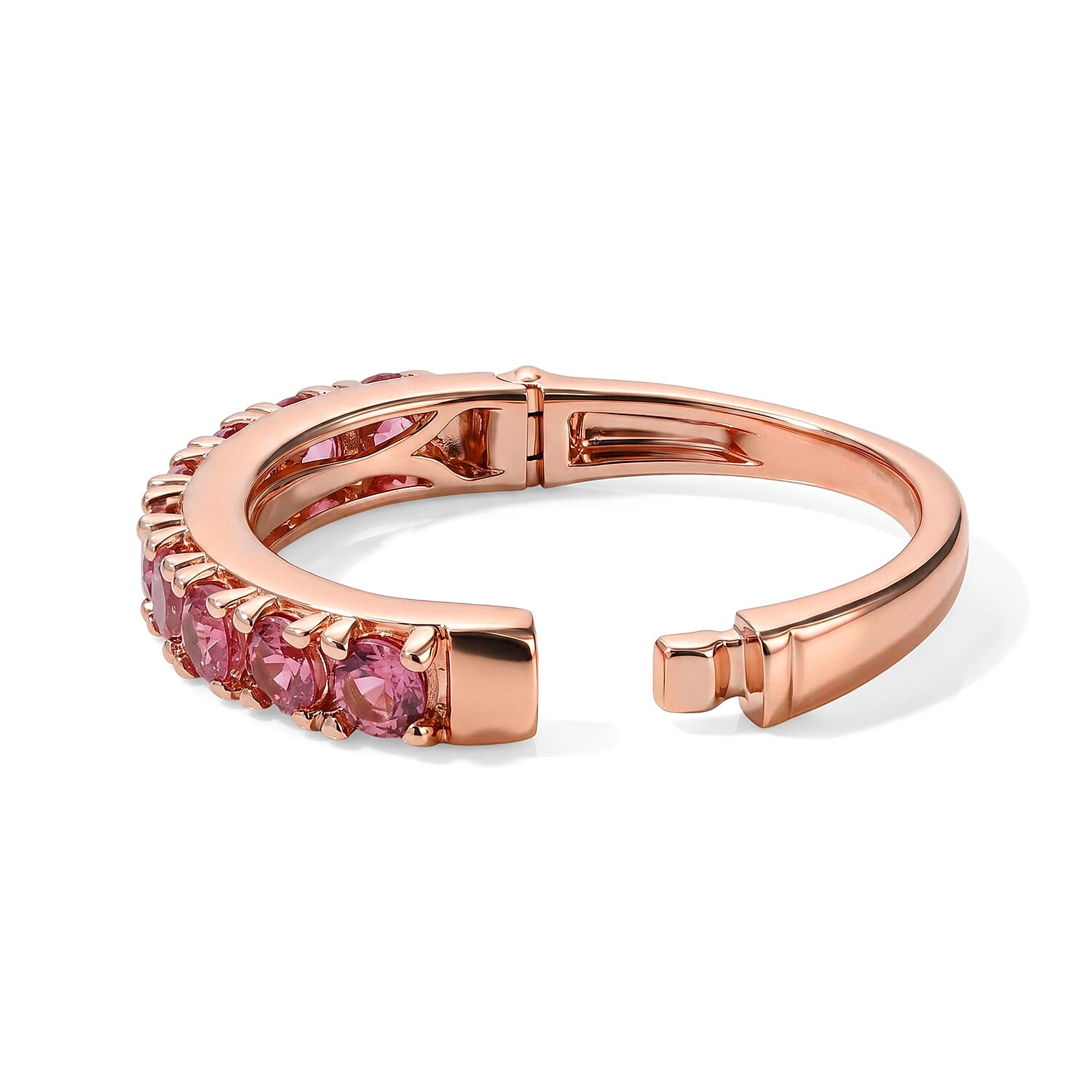 D'Joy Premium Morro Redondo Pink Tourmaline 1.15 ctw Blush Band Ring in 18K Vermeil Rose Gold Over Sterling Silver (Size 6.0)