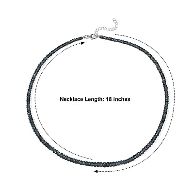 D'Joy Premium Indigo Kyanite 95.00 ctw Necklace in Rhodium Over Sterling Silver 18 Inches