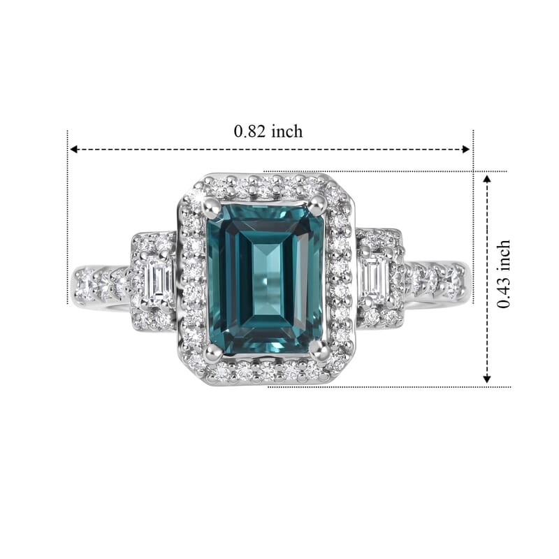 Luxoro AAA Monte Belo Indicolite and Diamond I2 2.35 ctw Majestic Crest Ring in 10K White Gold (Size 8.0)