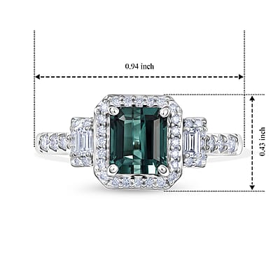 Luxoro AAA Monte Belo Indicolite and Diamond I2 2.35 ctw Majestic Crest Ring in 10K White Gold (Size 9.0)