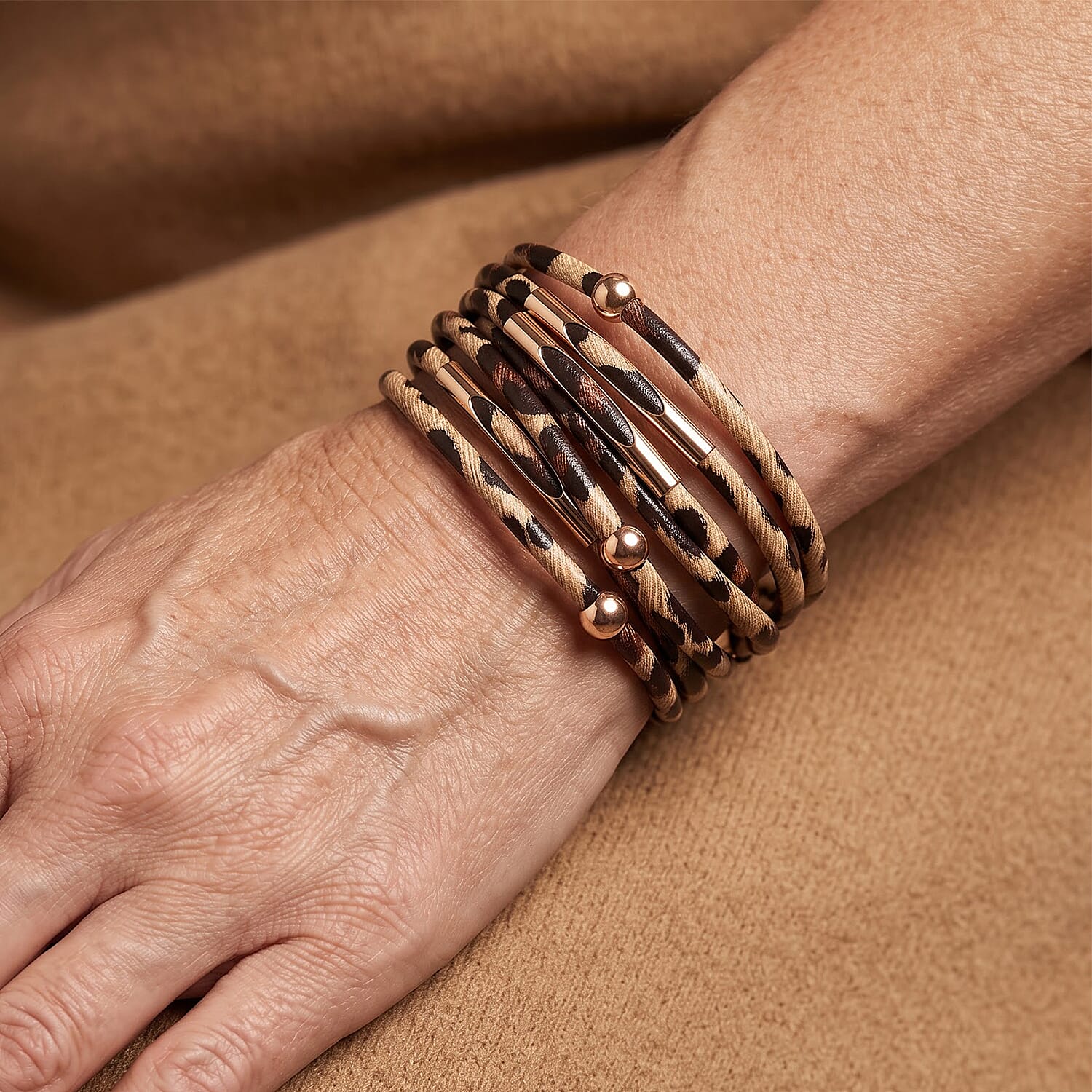 Braided Rope Leather Bracelet in Silvertone (7.50 In)