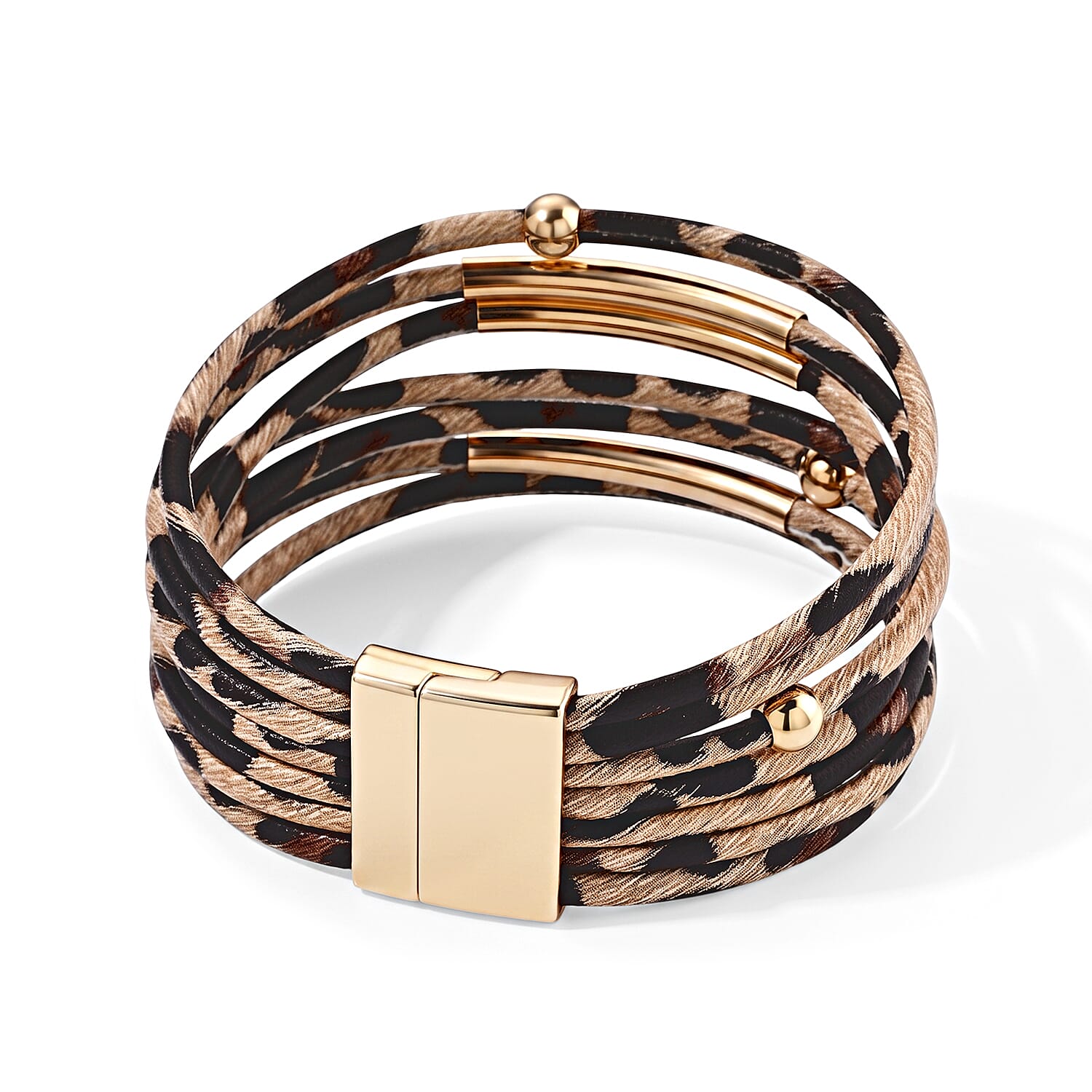 Braided Rope Leather Bracelet in Silvertone (7.50 In)